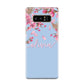 Personalised Blue Pink Blossom Samsung Galaxy Note 8 Case