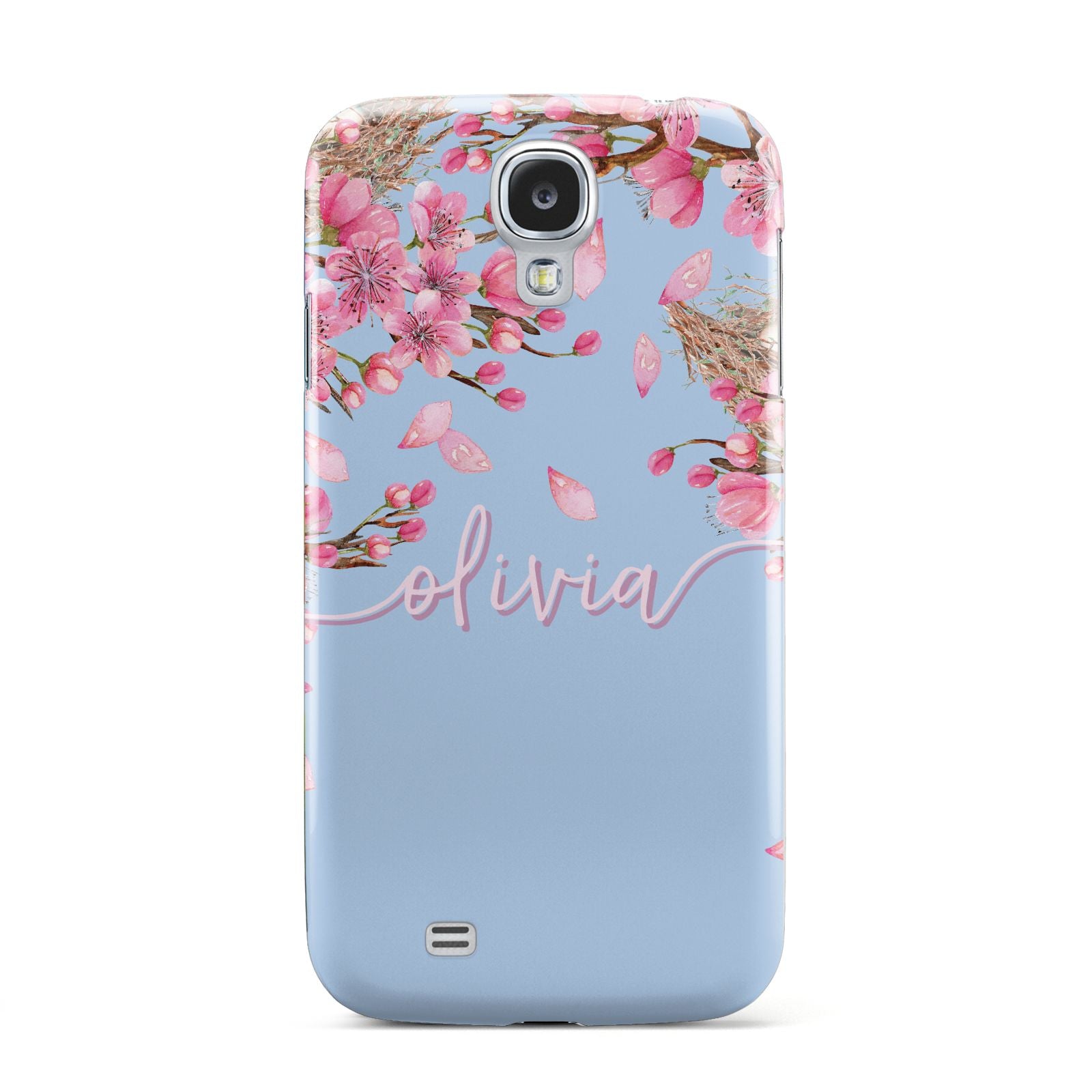 Personalised Blue Pink Blossom Samsung Galaxy S4 Case