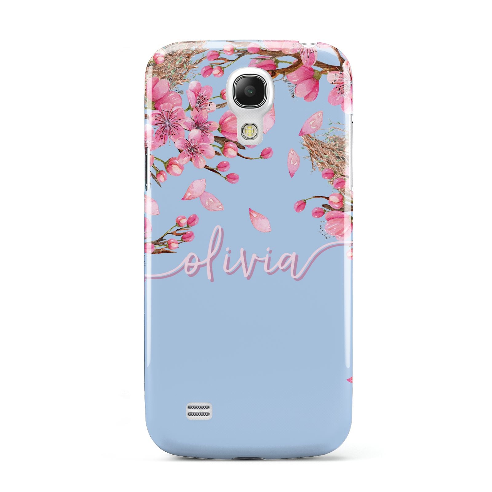 Personalised Blue Pink Blossom Samsung Galaxy S4 Mini Case