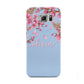 Personalised Blue Pink Blossom Samsung Galaxy S6 Case