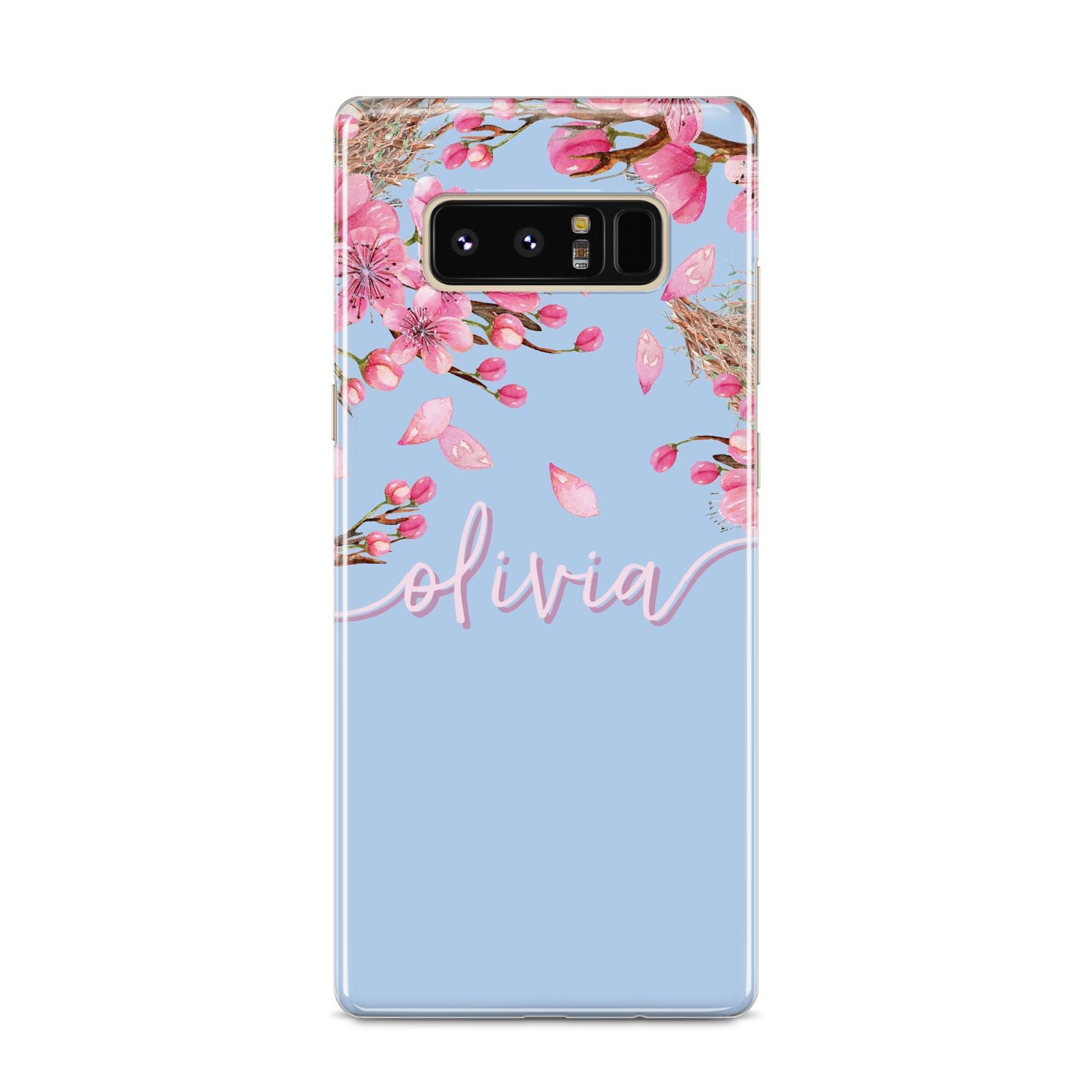Personalised Blue Pink Blossom Samsung Galaxy S8 Case
