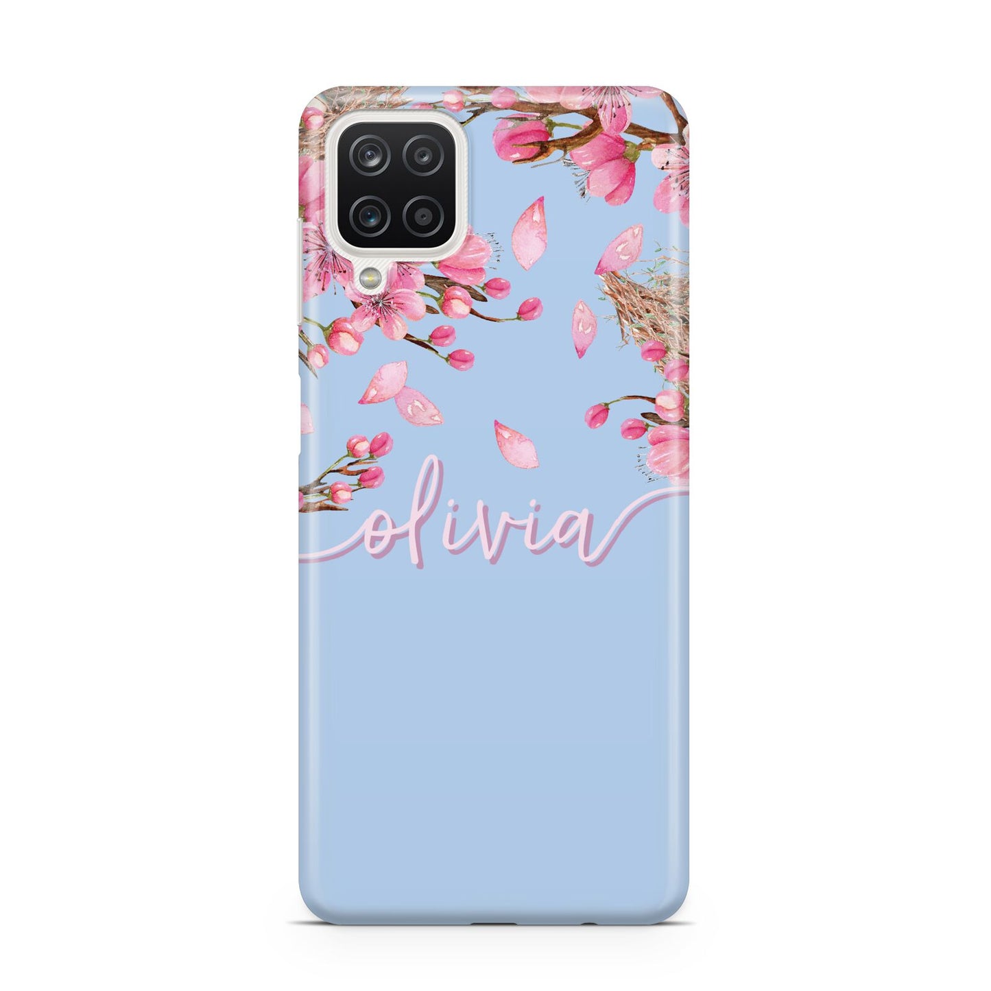 Personalised Blue Pink Blossom Samsung M12 Case