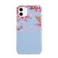Personalised Blue Pink Blossom iPhone 11 3D Tough Case