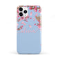 Personalised Blue Pink Blossom iPhone 11 Pro 3D Tough Case