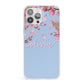 Personalised Blue Pink Blossom iPhone 13 Pro Max Clear Bumper Case