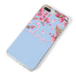 Personalised Blue Pink Blossom iPhone 8 Plus Bumper Case on Silver iPhone Alternative Image
