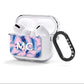 Personalised Blue Pink Palm Leaf AirPods Clear Case 3rd Gen Side Image