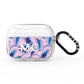 Personalised Blue Pink Palm Leaf AirPods Pro Clear Case