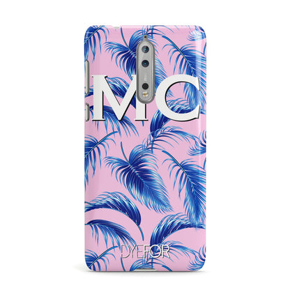 Personalised Blue Pink Palm Leaf Nokia Case