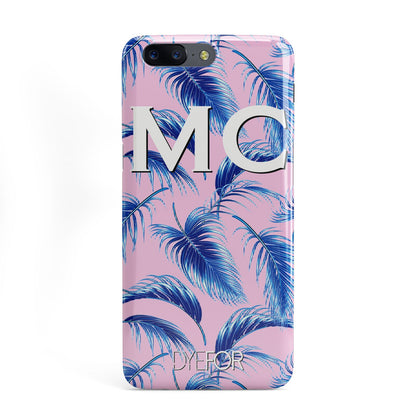 Personalised Blue Pink Palm Leaf OnePlus Case