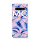 Personalised Blue Pink Palm Leaf Protective Samsung Galaxy Case