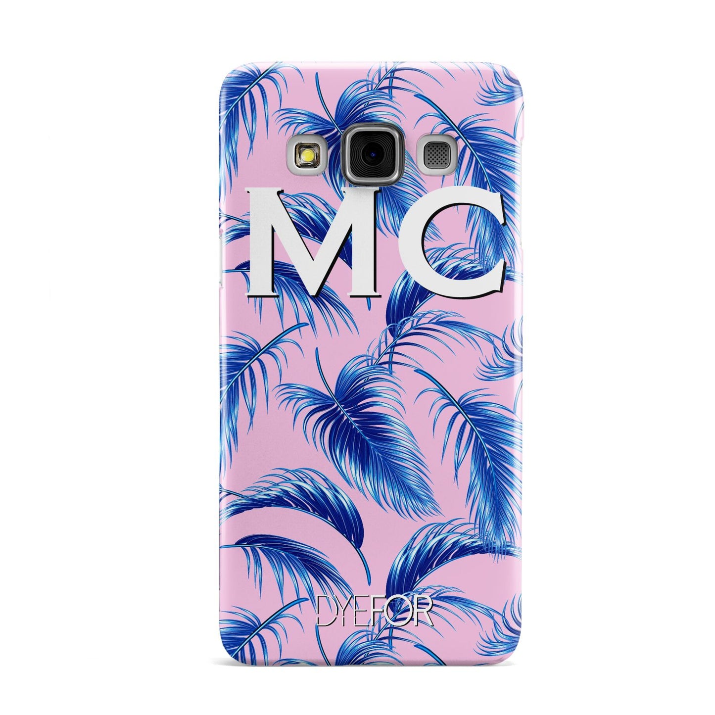 Personalised Blue Pink Palm Leaf Samsung Galaxy A3 Case