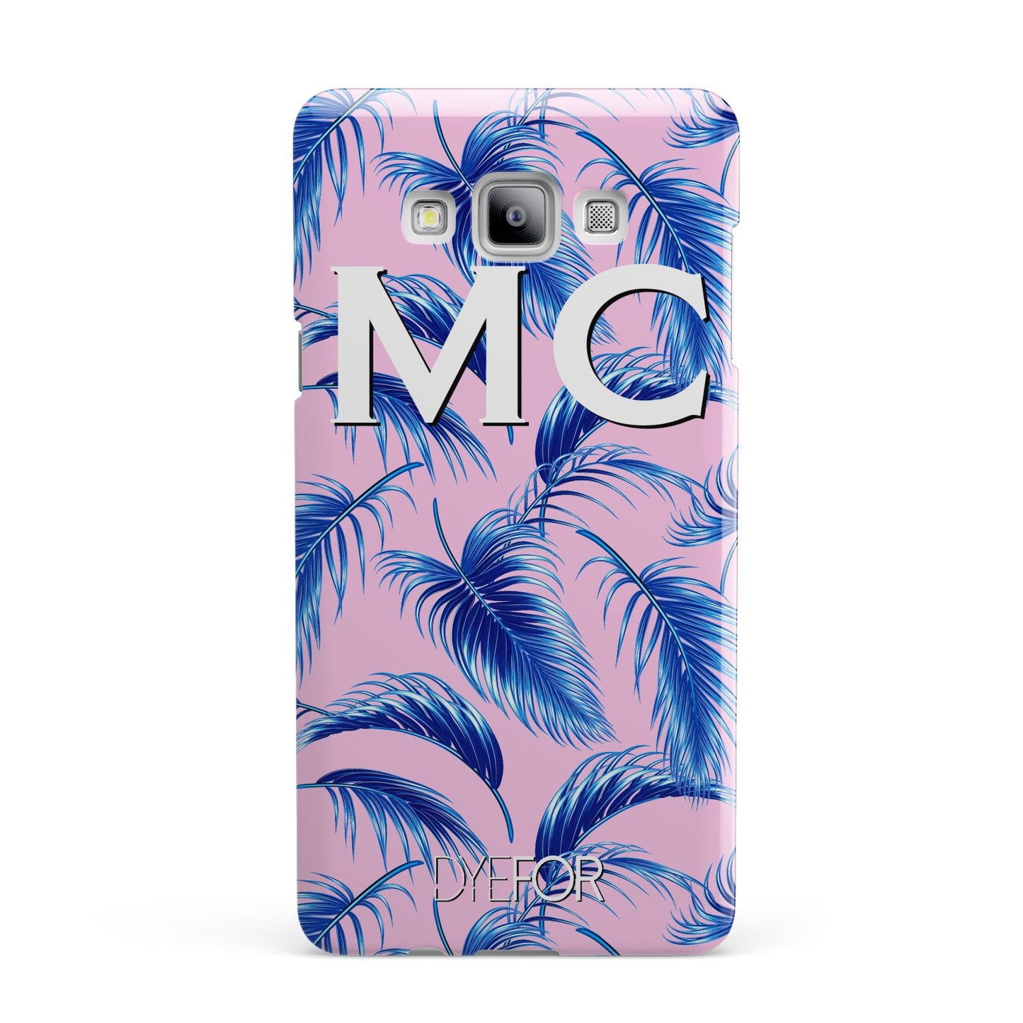 Personalised Blue Pink Palm Leaf Samsung Galaxy A7 2015 Case