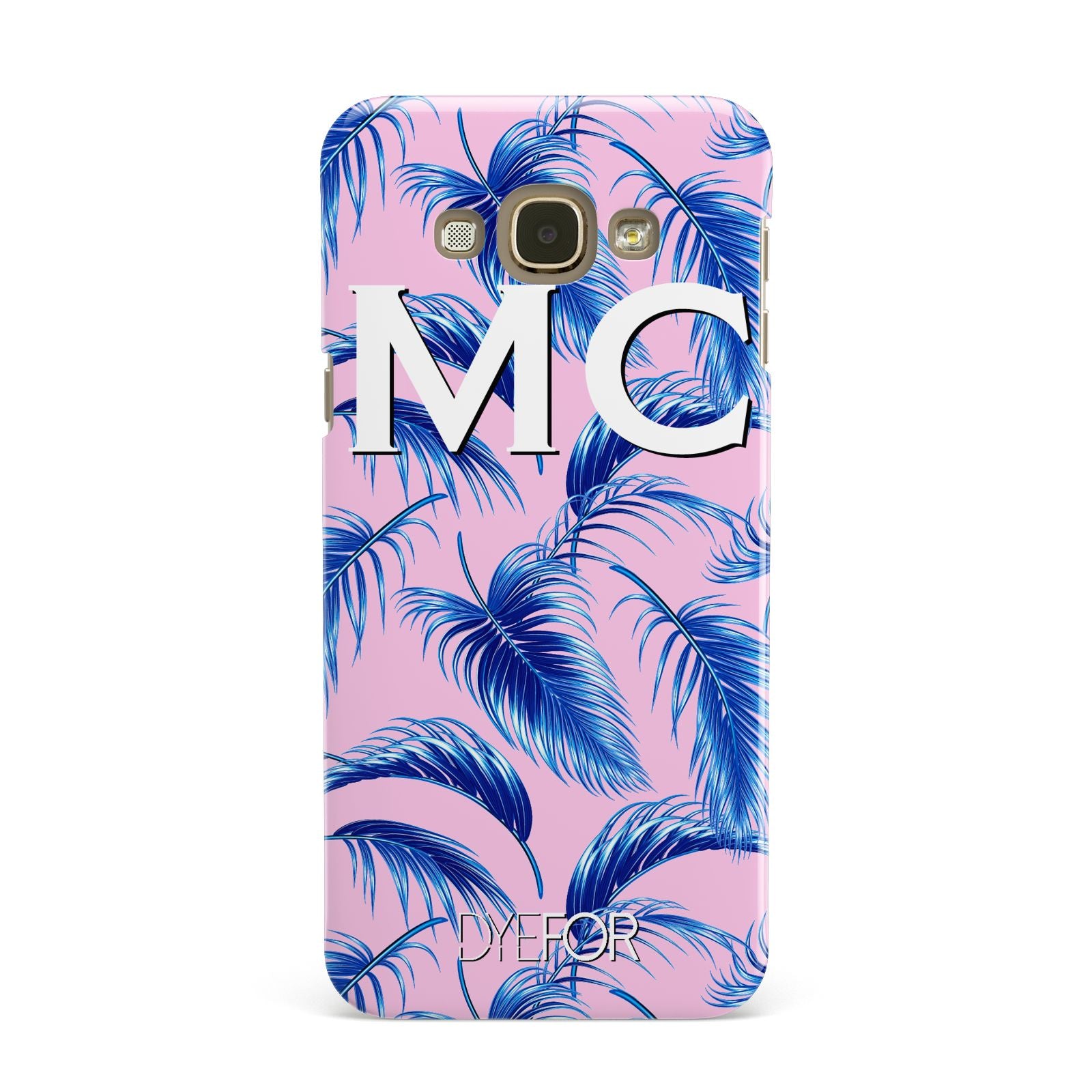 Personalised Blue Pink Palm Leaf Samsung Galaxy A8 Case