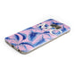 Personalised Blue Pink Palm Leaf Samsung Galaxy Case Bottom Cutout