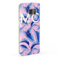 Personalised Blue Pink Palm Leaf Samsung Galaxy Case Fourty Five Degrees