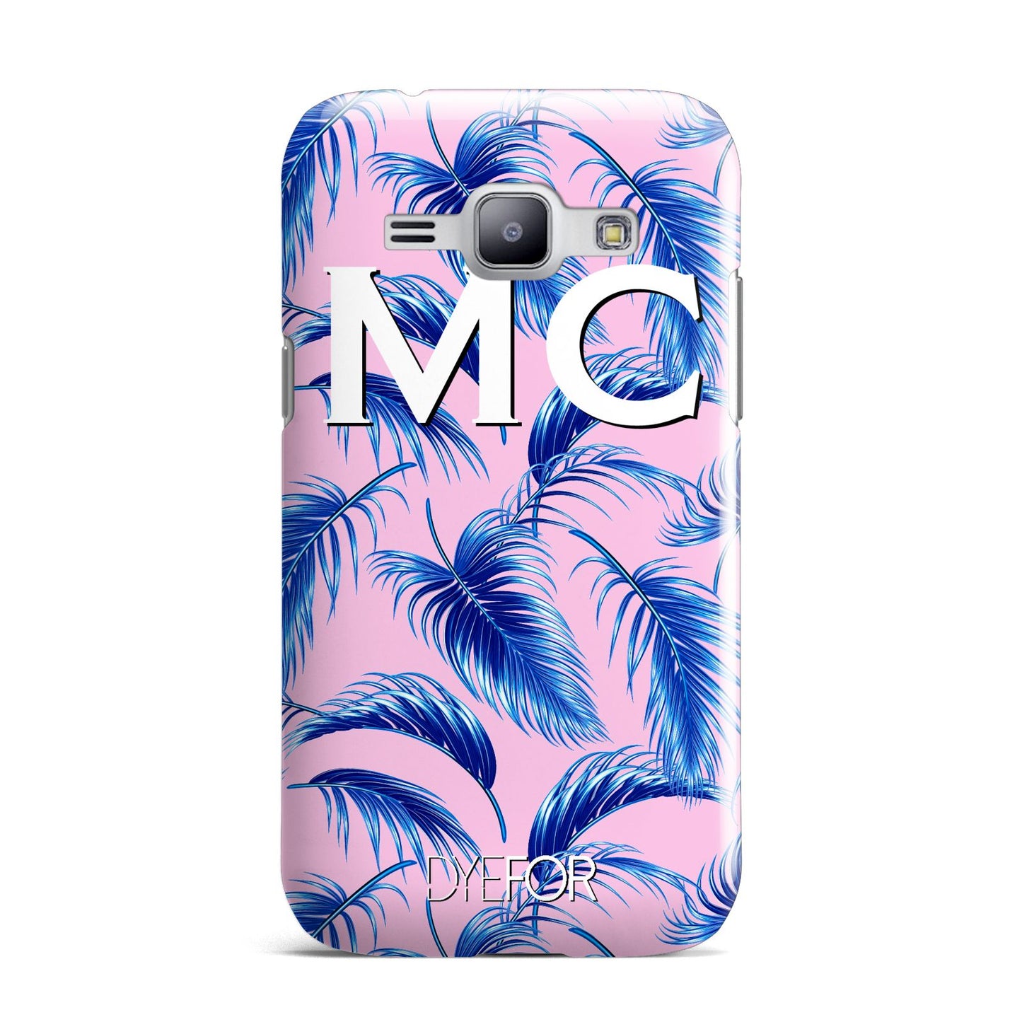 Personalised Blue Pink Palm Leaf Samsung Galaxy J1 2015 Case