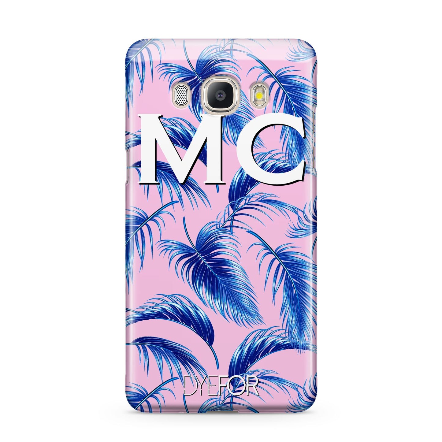 Personalised Blue Pink Palm Leaf Samsung Galaxy J5 2016 Case