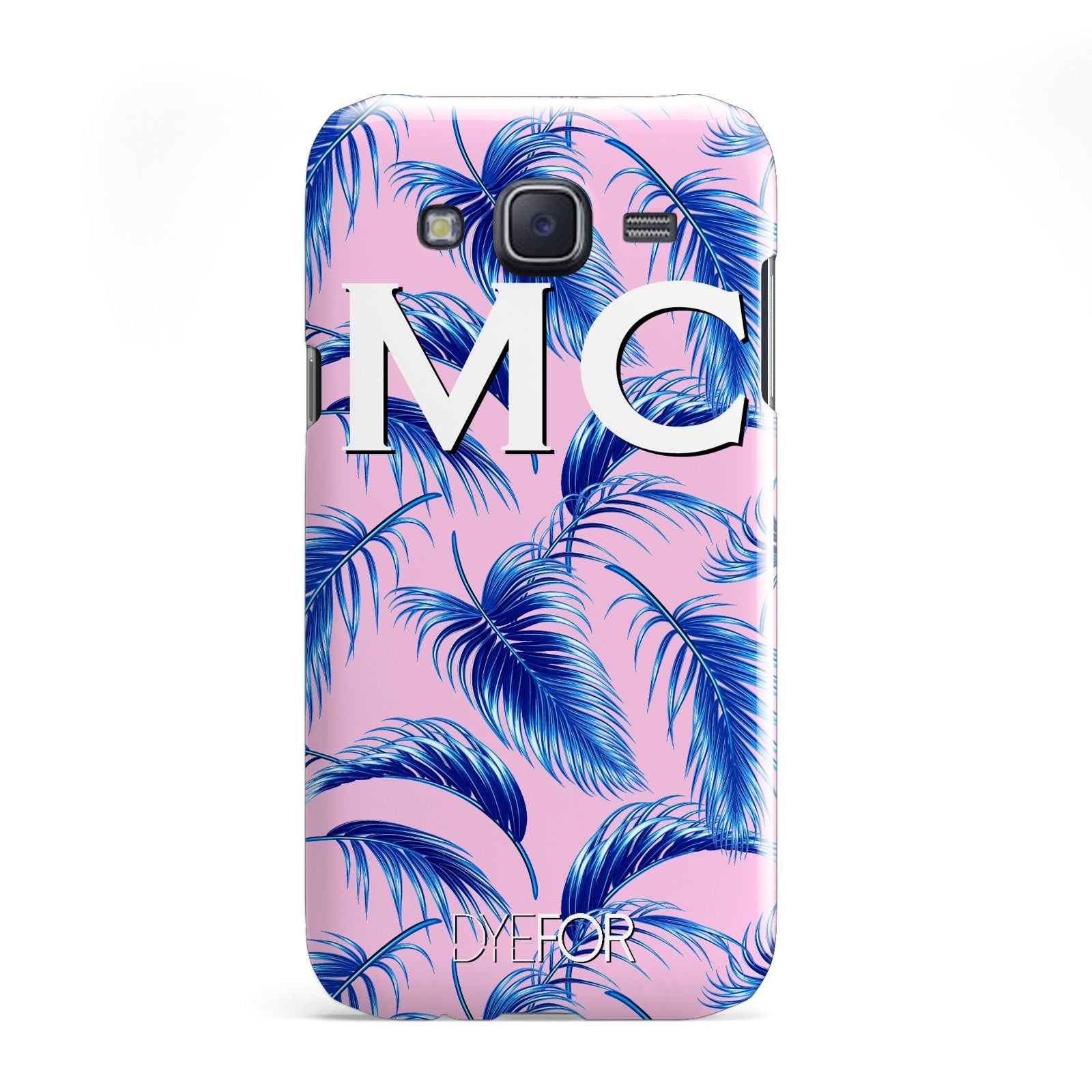 Personalised Blue Pink Palm Leaf Samsung Galaxy J5 Case