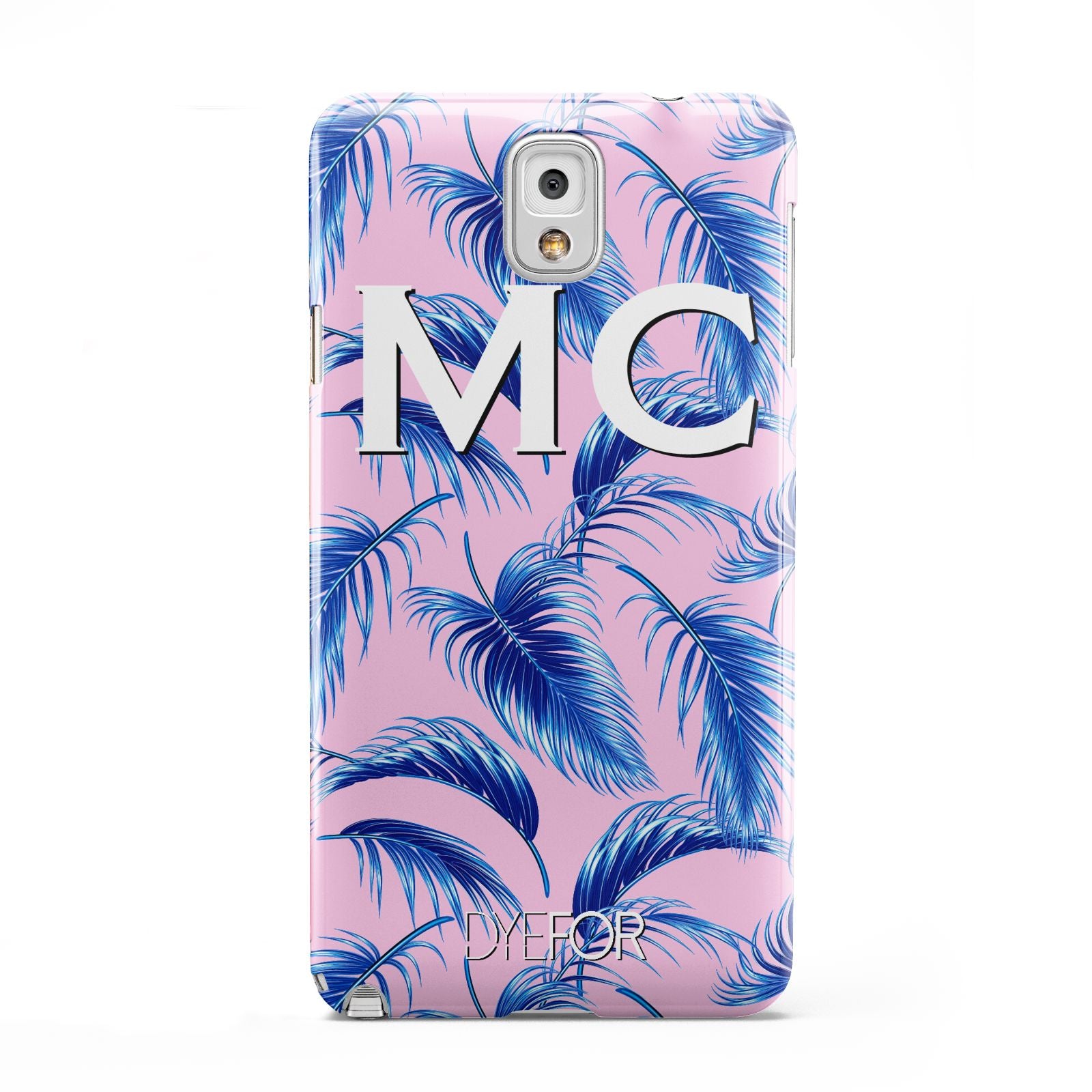 Personalised Blue Pink Palm Leaf Samsung Galaxy Note 3 Case
