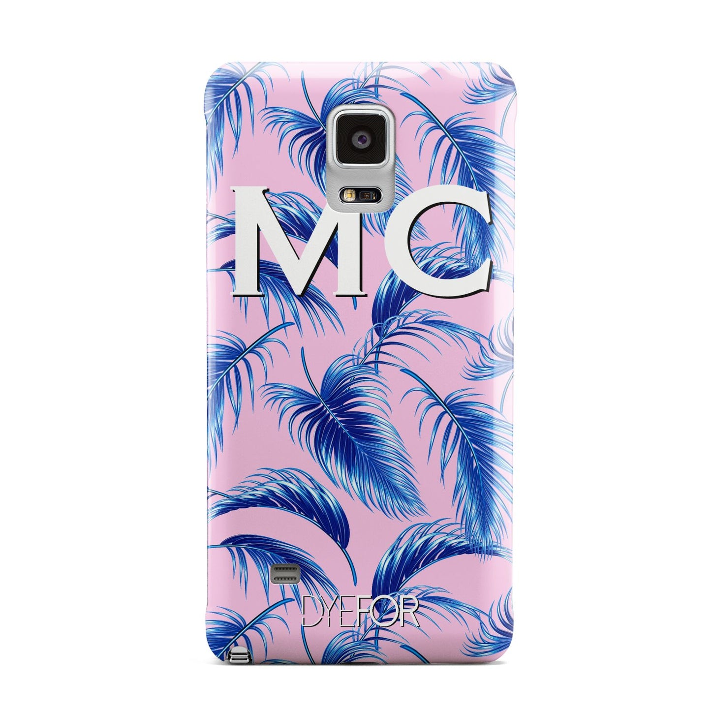 Personalised Blue Pink Palm Leaf Samsung Galaxy Note 4 Case