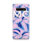 Personalised Blue Pink Palm Leaf Samsung Galaxy S10 Plus Case