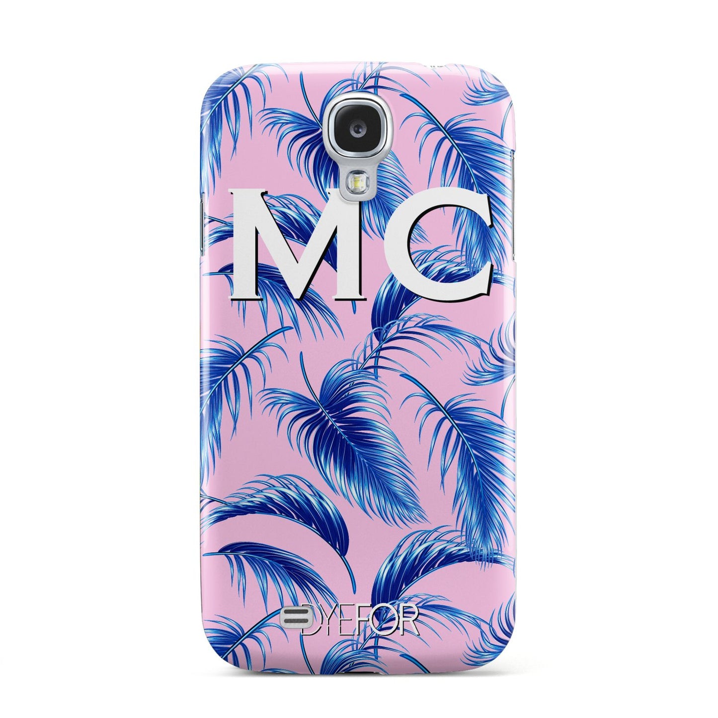Personalised Blue Pink Palm Leaf Samsung Galaxy S4 Case