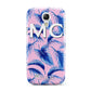 Personalised Blue Pink Palm Leaf Samsung Galaxy S4 Mini Case