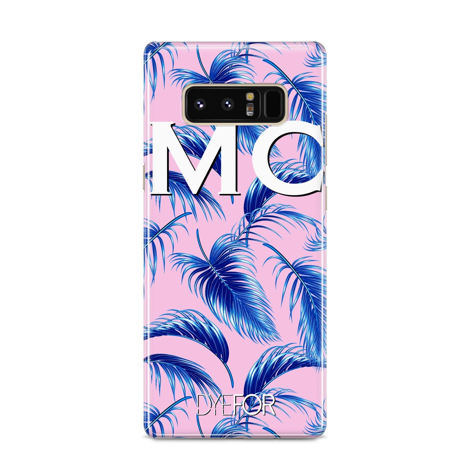 Personalised Blue Pink Palm Leaf Samsung Galaxy S8 Case