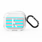 Personalised Blue Pink Striped Initial AirPods Clear Case 3rd Gen