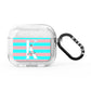 Personalised Blue Pink Striped Initial AirPods Glitter Case 3rd Gen