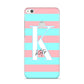 Personalised Blue Pink Striped Initial Huawei P8 Lite Case