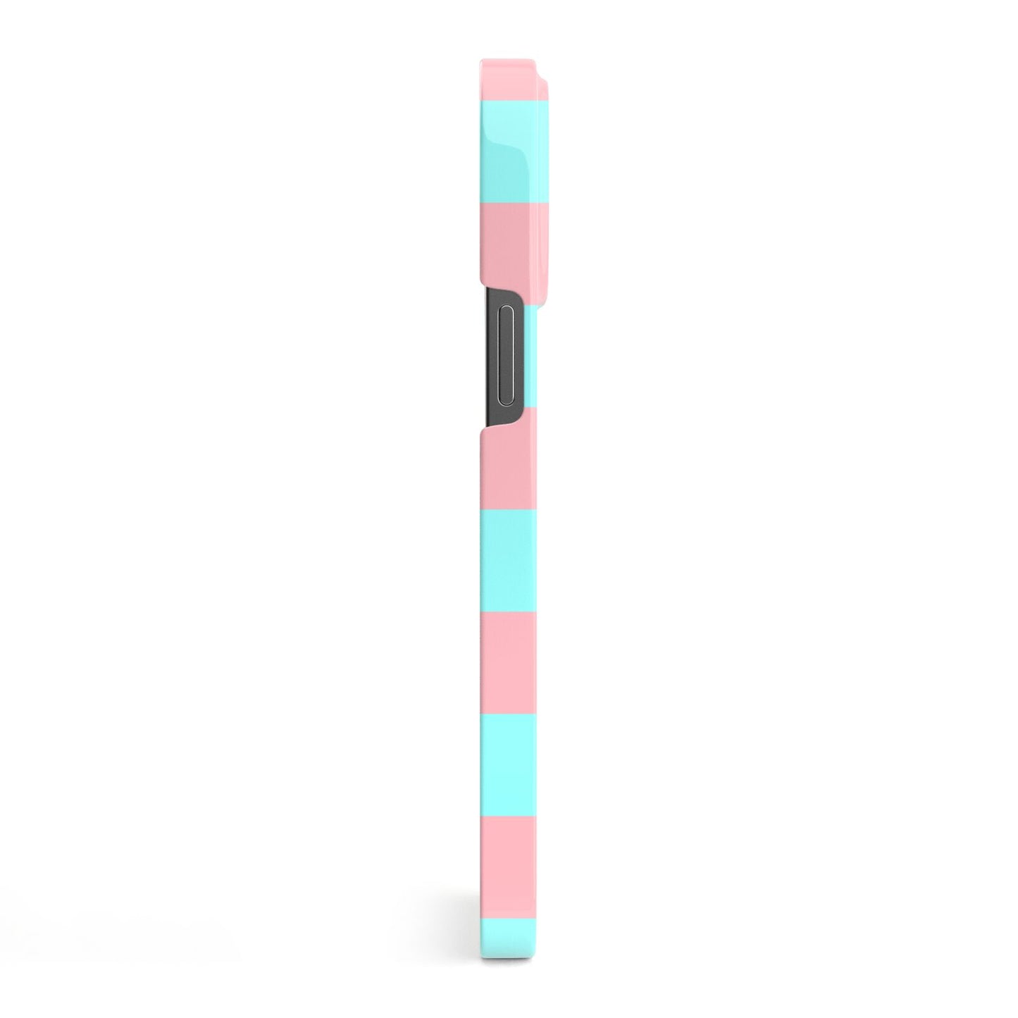 Personalised Blue Pink Striped Initial iPhone 13 Pro Max Side Image 3D Snap Case