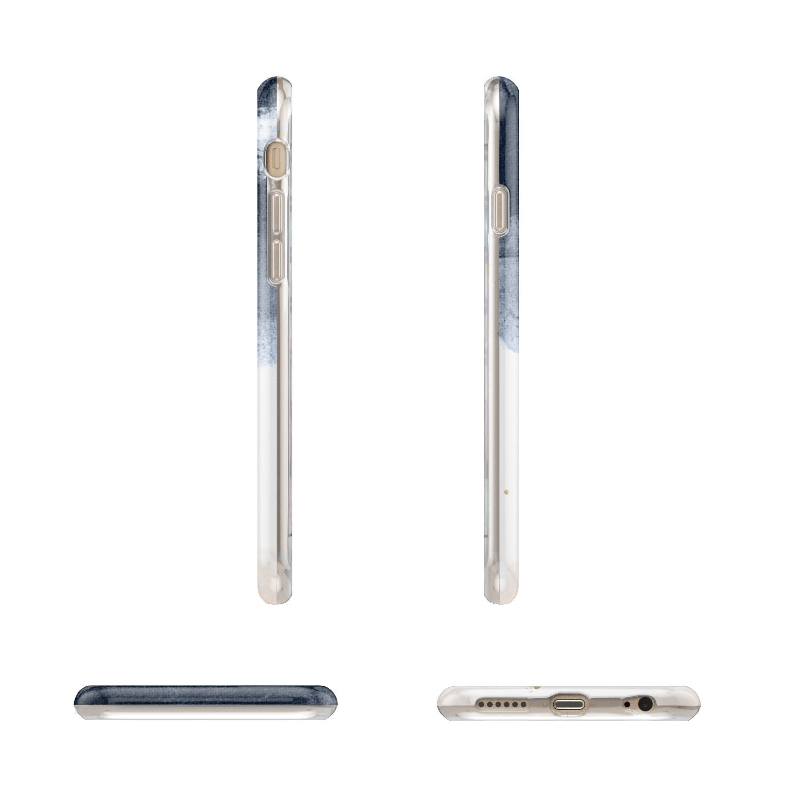 Personalised Blue Pink Watercolour Apple iPhone 6 3D Wrap Tough Case Alternative Image Angles