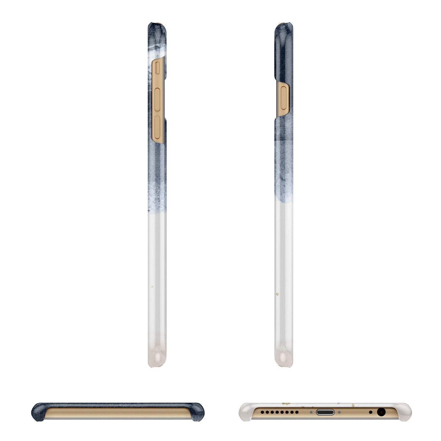 Personalised Blue Pink Watercolour Apple iPhone 6 Plus 3D Wrap Snap Case Angled Images