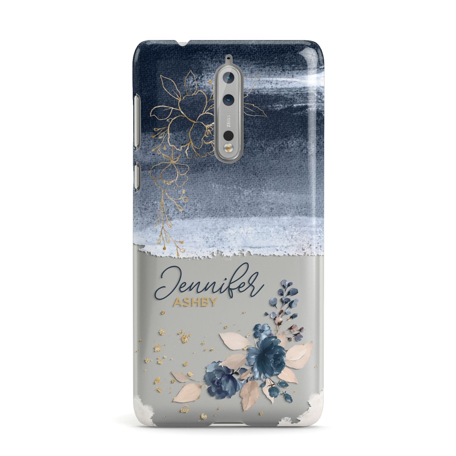Personalised Blue Pink Watercolour Nokia Case