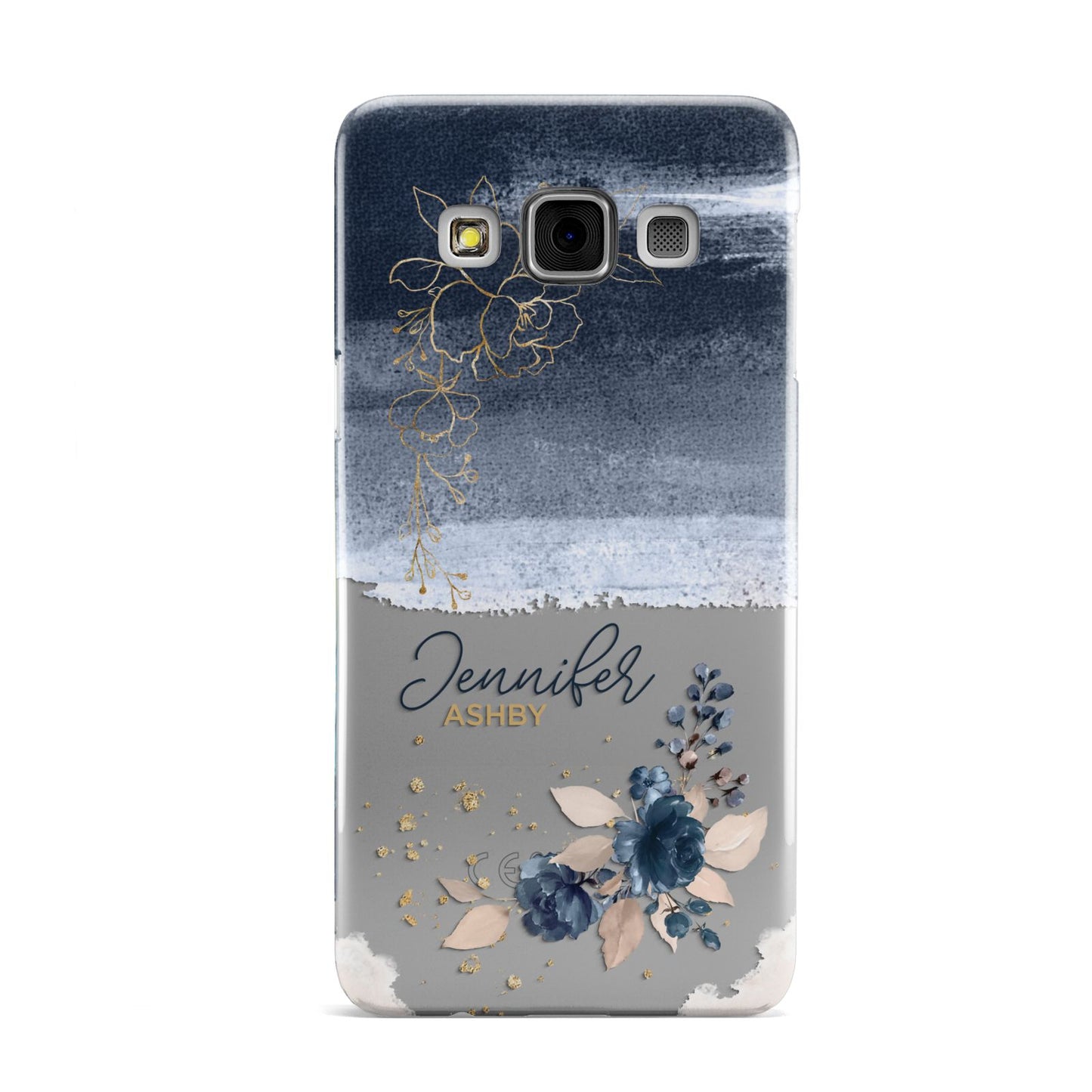 Personalised Blue Pink Watercolour Samsung Galaxy A3 Case