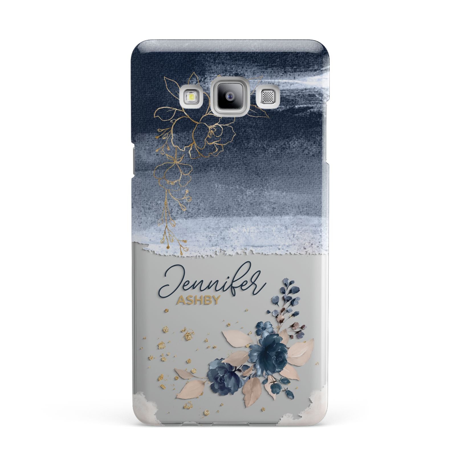 Personalised Blue Pink Watercolour Samsung Galaxy A7 2015 Case