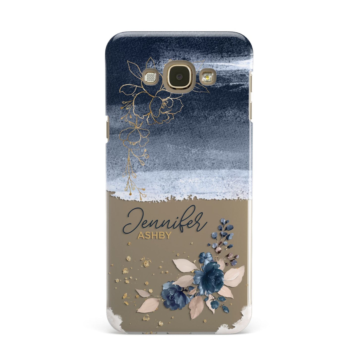 Personalised Blue Pink Watercolour Samsung Galaxy A8 Case