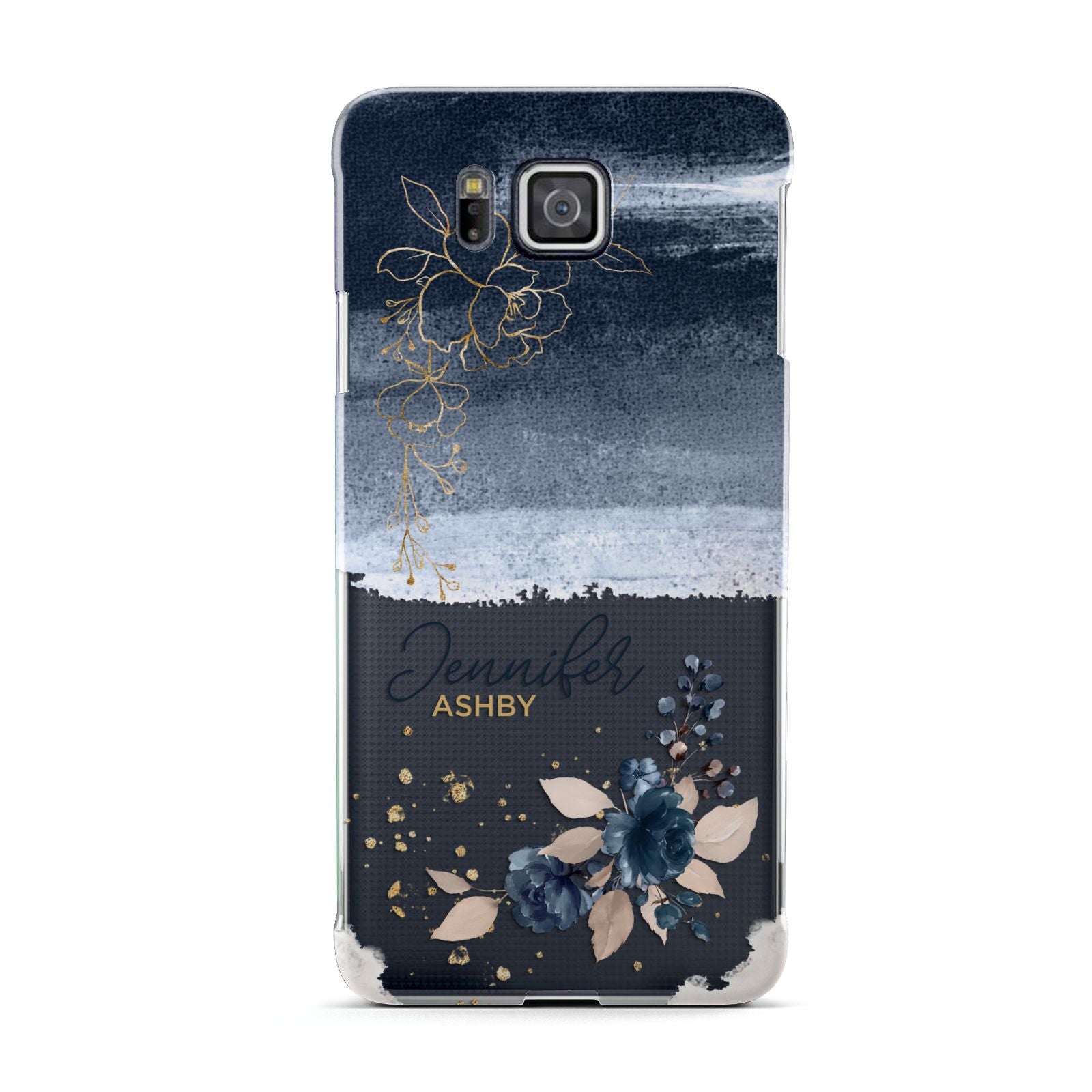 Personalised Blue Pink Watercolour Samsung Galaxy Alpha Case