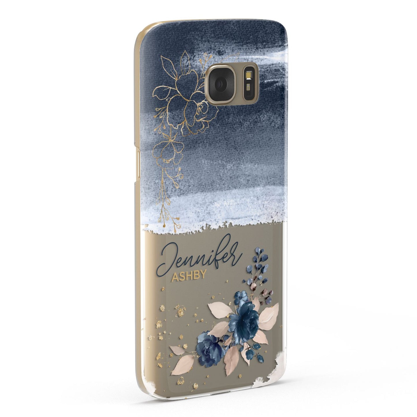 Personalised Blue Pink Watercolour Samsung Galaxy Case Fourty Five Degrees