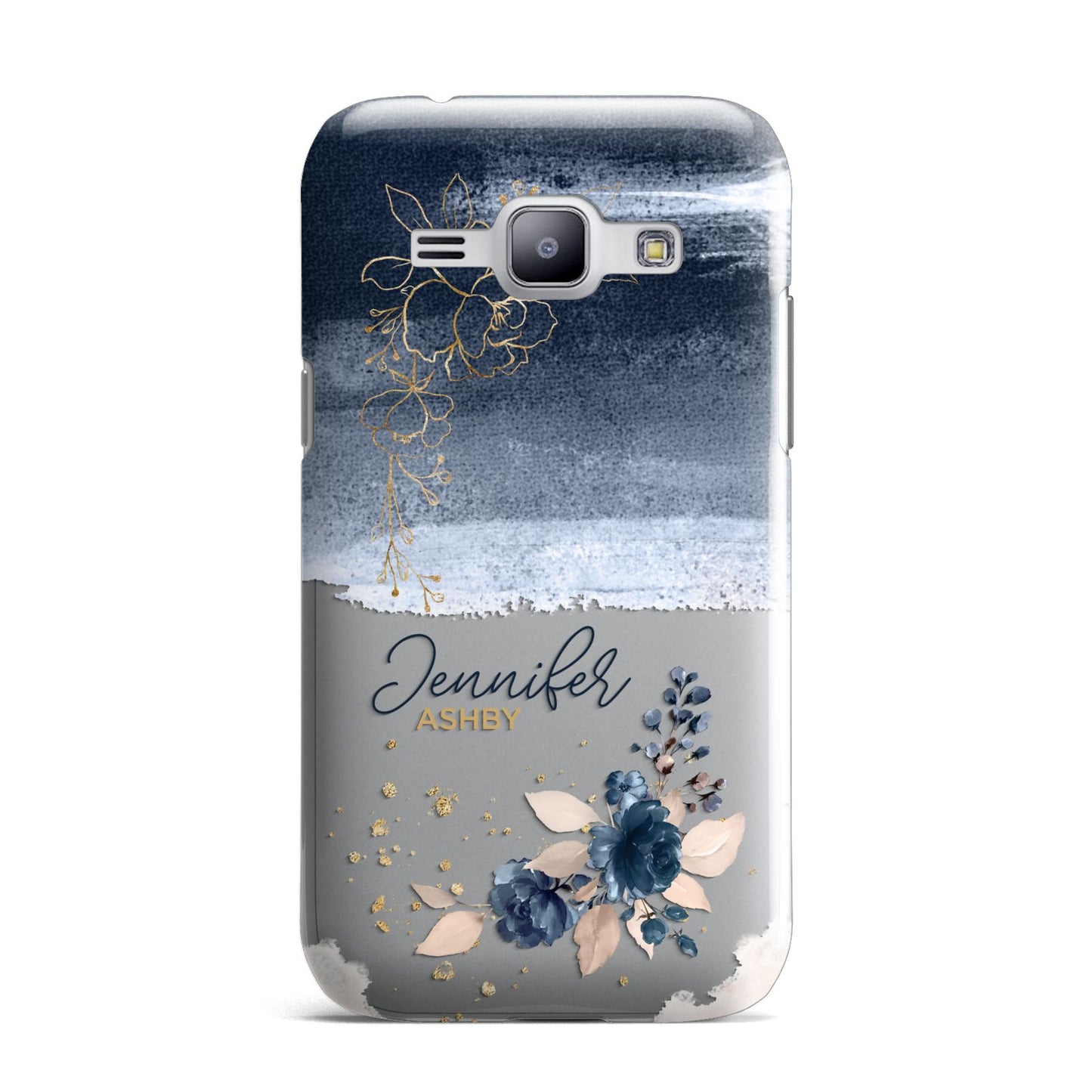 Personalised Blue Pink Watercolour Samsung Galaxy J1 2015 Case
