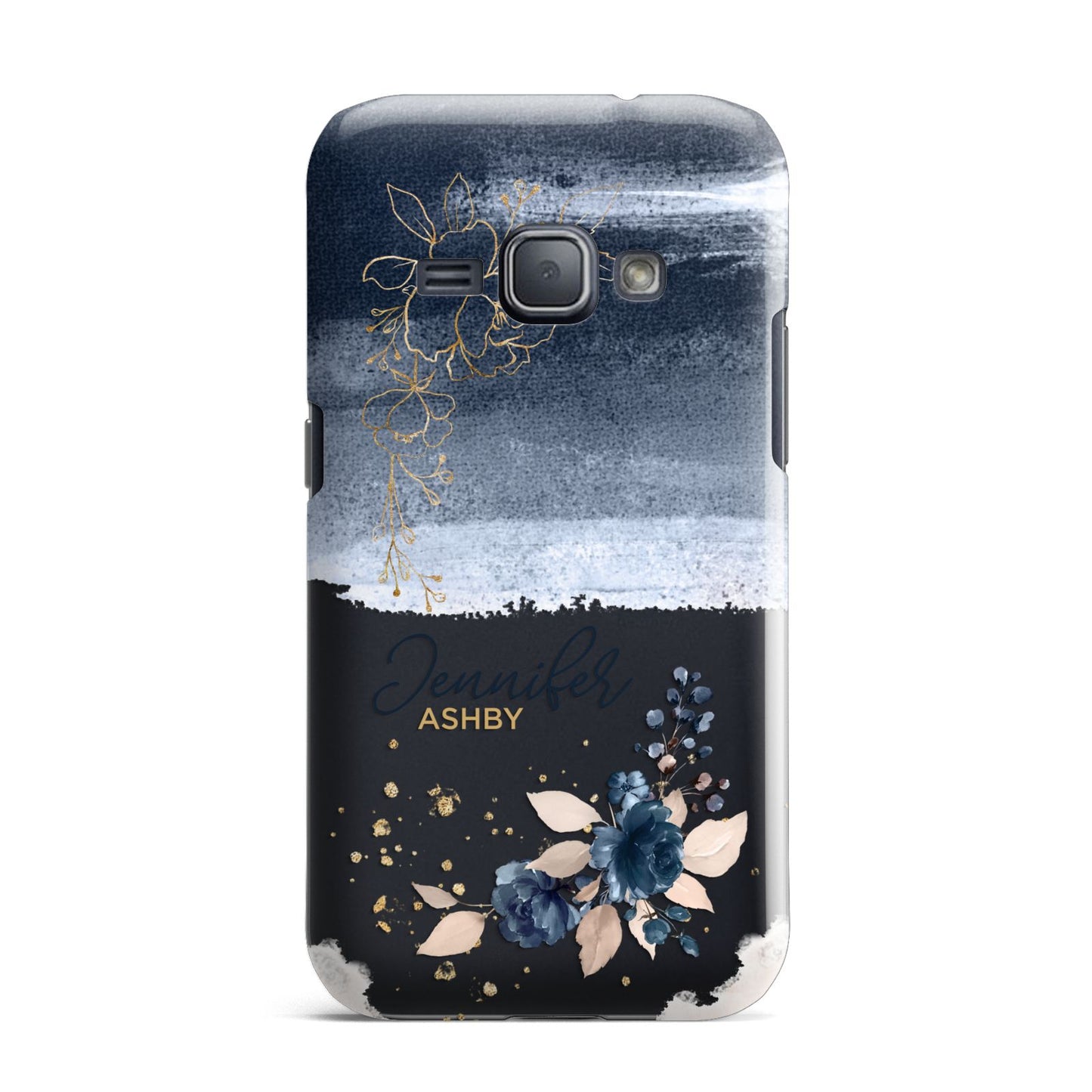 Personalised Blue Pink Watercolour Samsung Galaxy J1 2016 Case