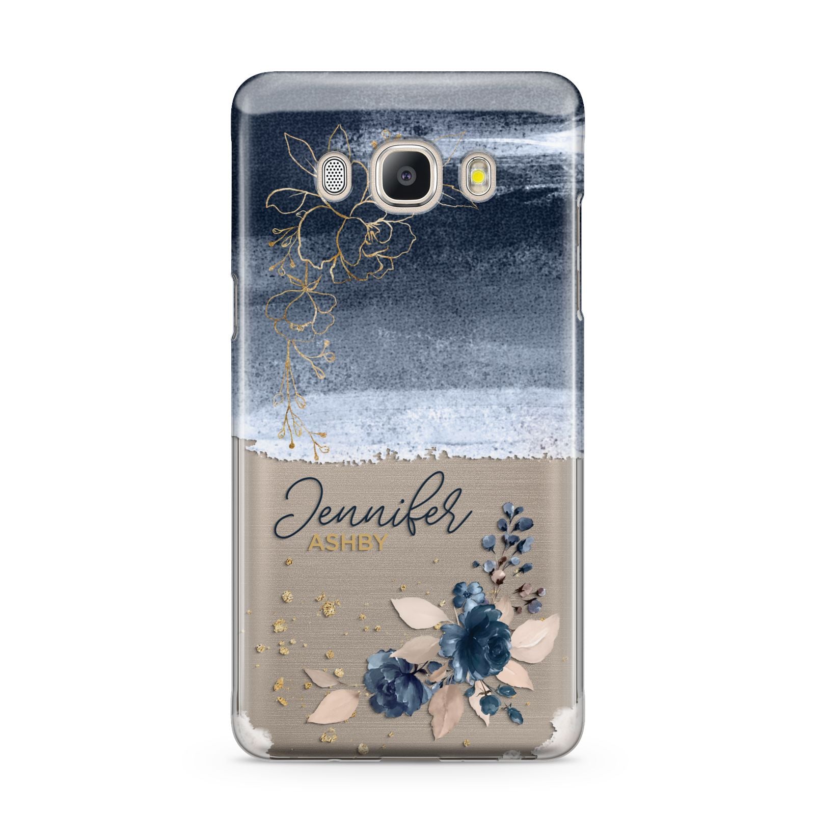 Personalised Blue Pink Watercolour Samsung Galaxy J5 2016 Case