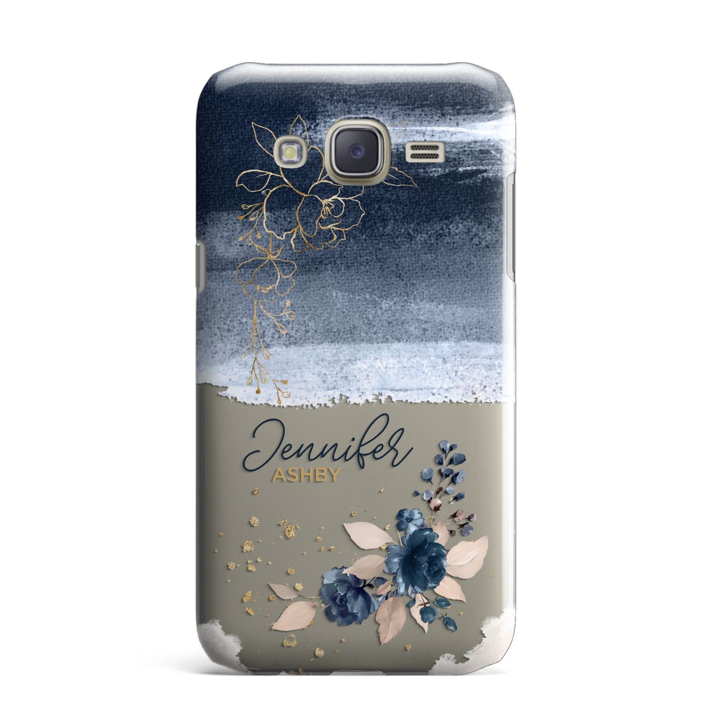 Personalised Blue Pink Watercolour Samsung Galaxy J7 Case