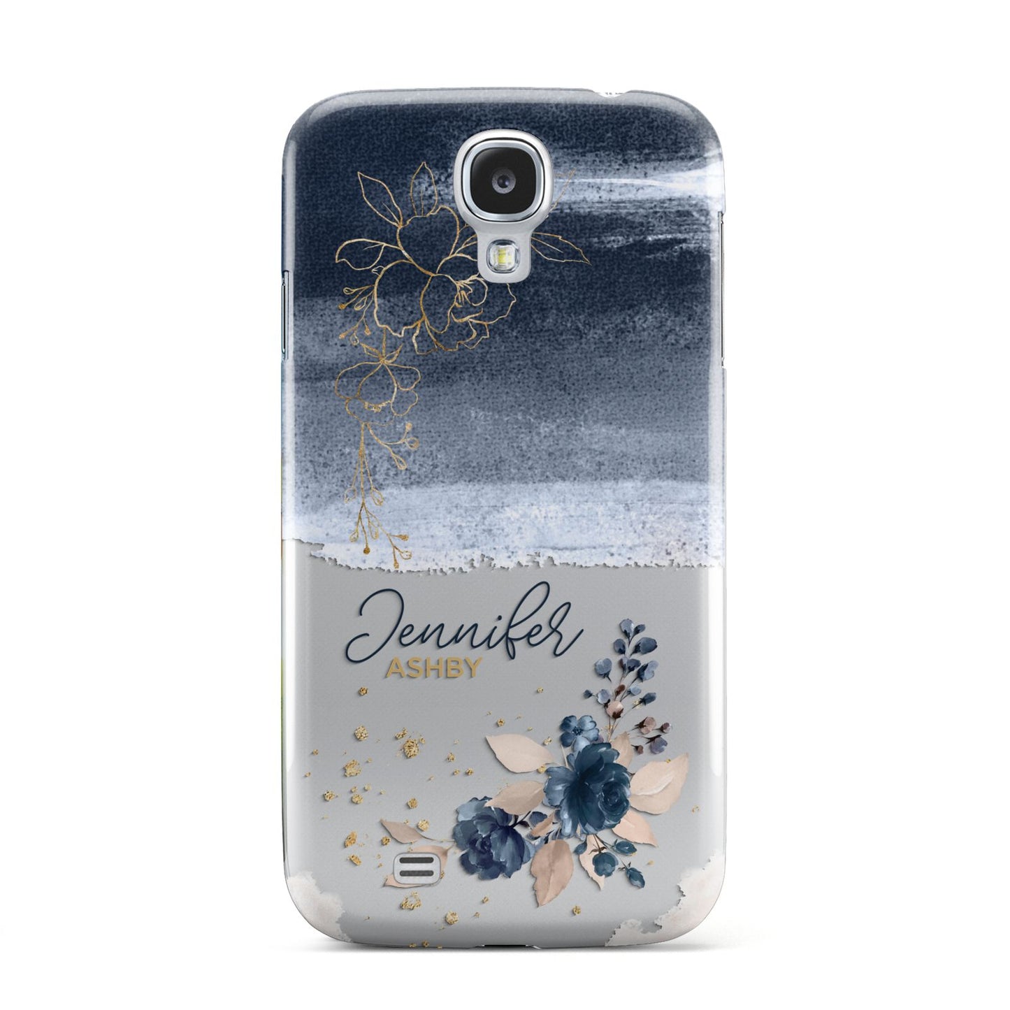 Personalised Blue Pink Watercolour Samsung Galaxy S4 Case