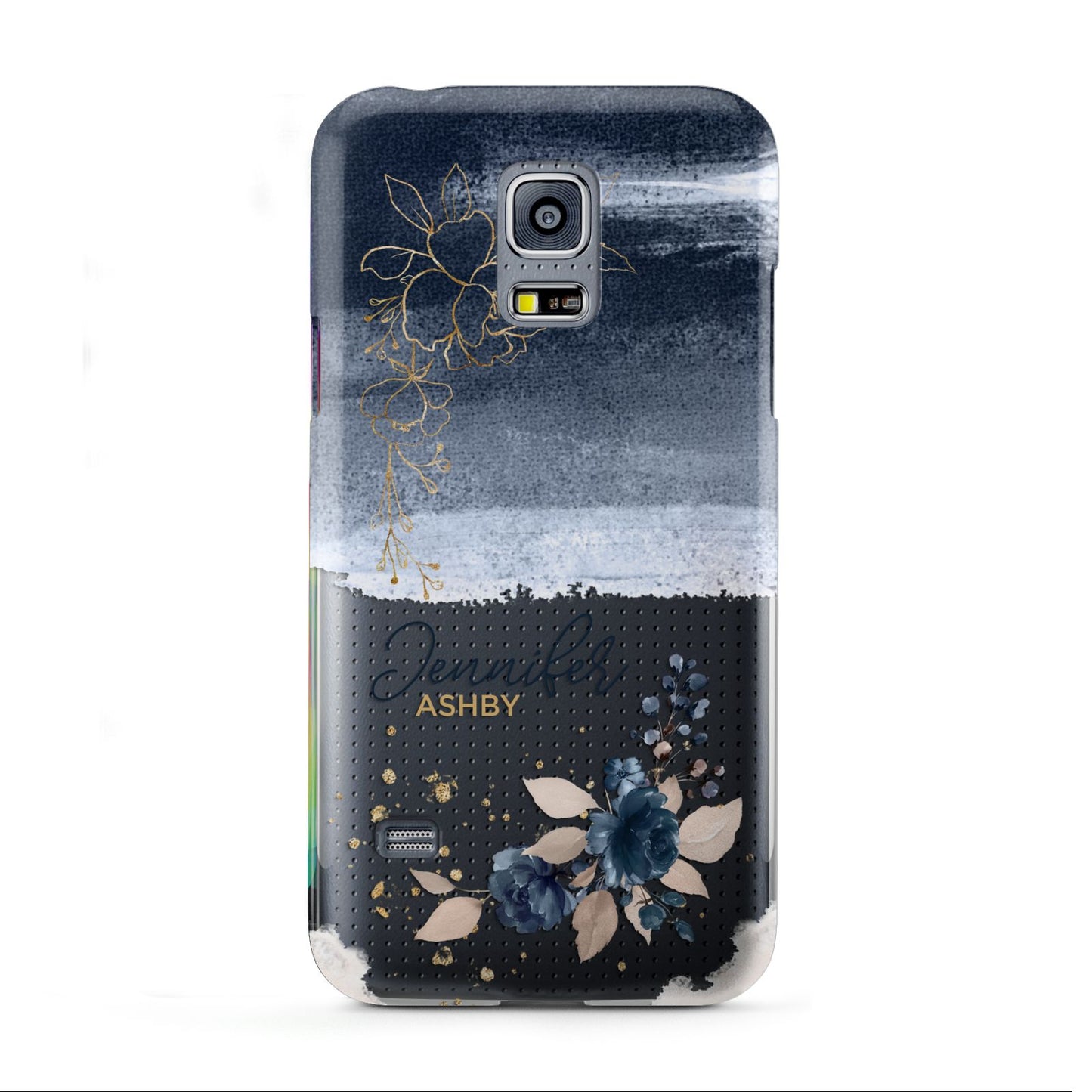 Personalised Blue Pink Watercolour Samsung Galaxy S5 Mini Case