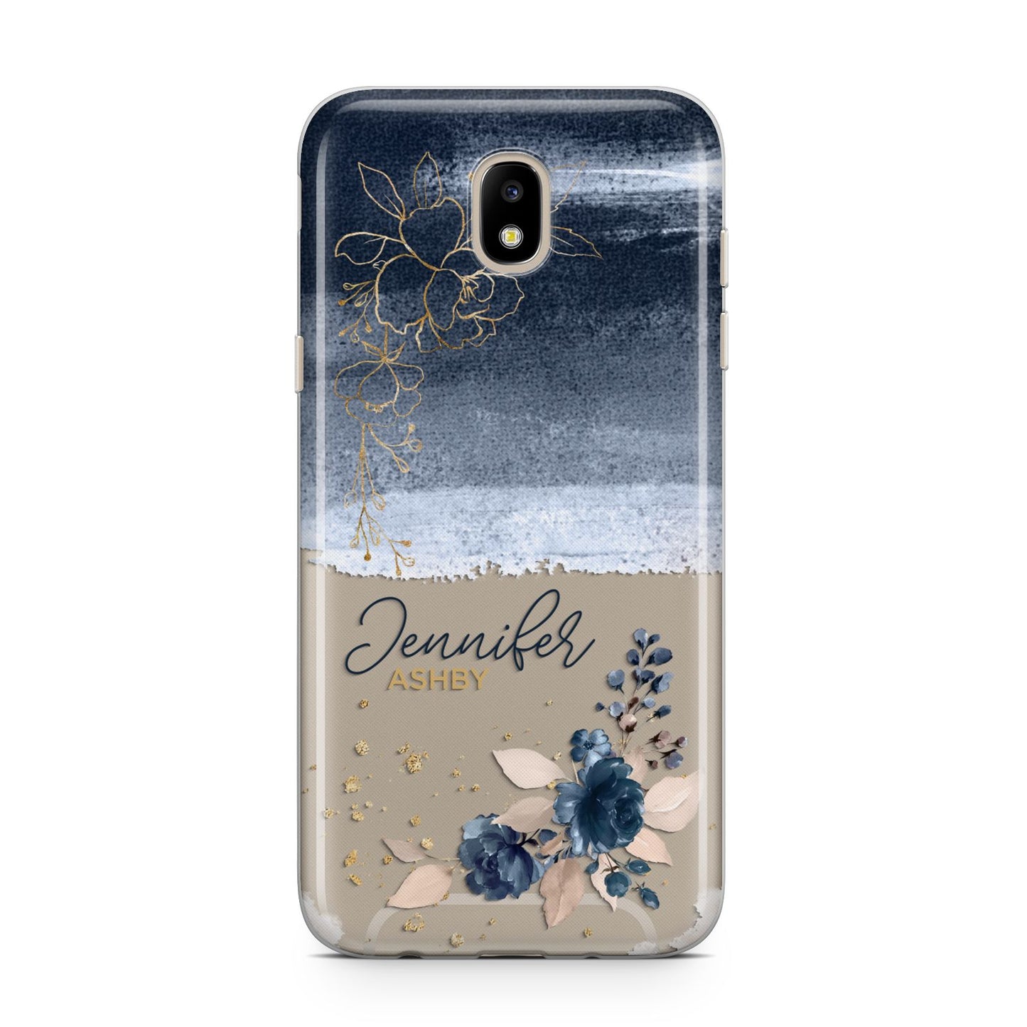 Personalised Blue Pink Watercolour Samsung J5 2017 Case