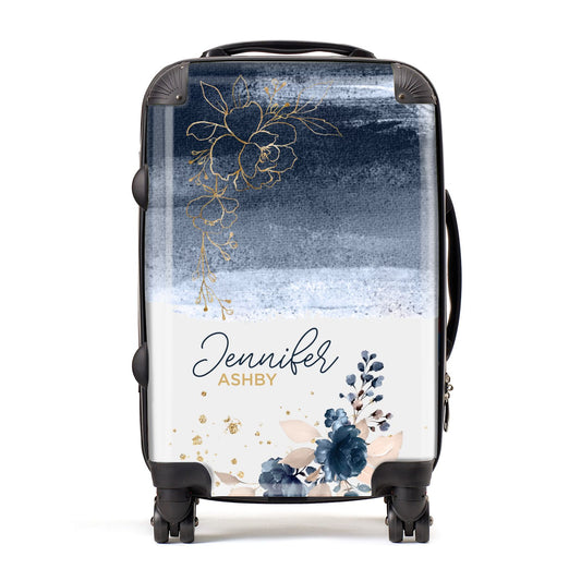 Personalised Blue Pink Watercolour Suitcase