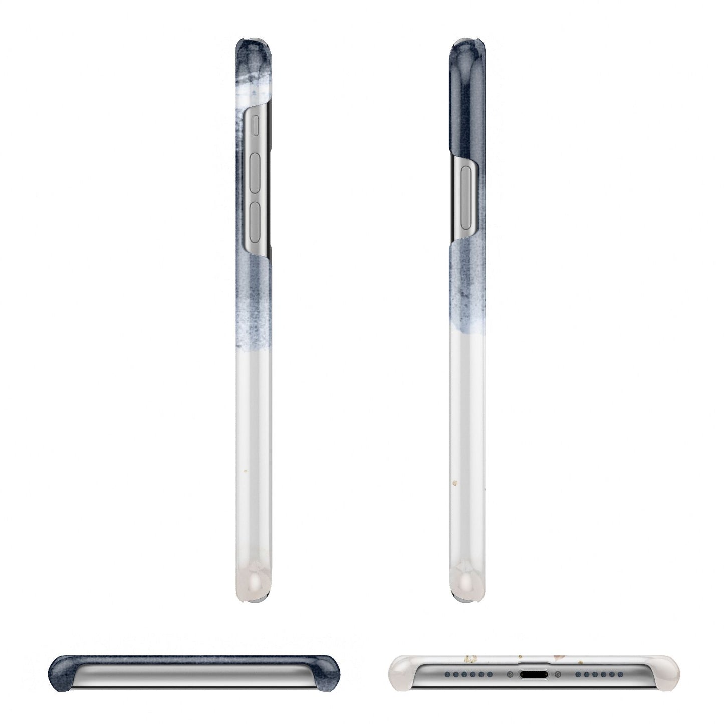 Personalised Blue Pink Watercolour iPhone 11 Pro 3D Snap Case Angle Images